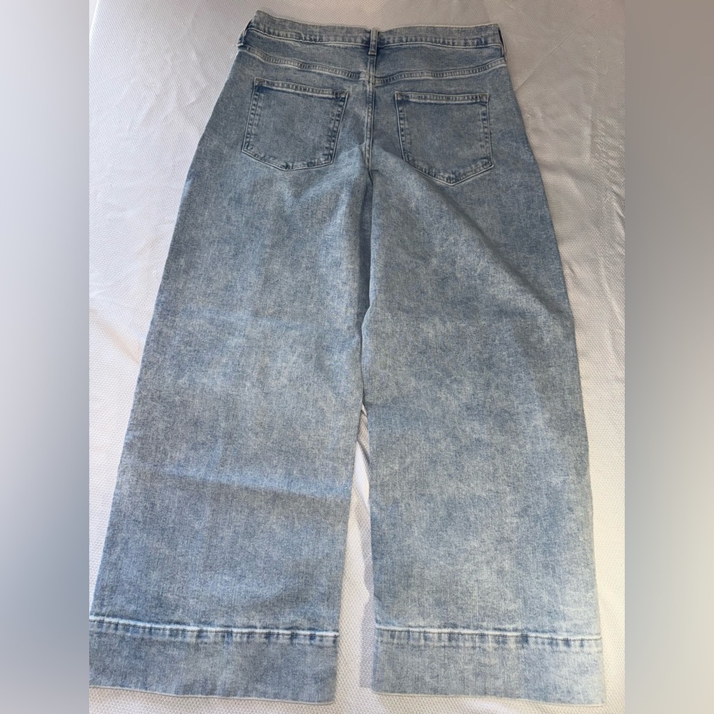 GAP High Rise Stride Wide Leg Ankle Jeans Light Wash Size 33 16L NWT ☀️🍂🥶🌼 - Picture 5 of 8